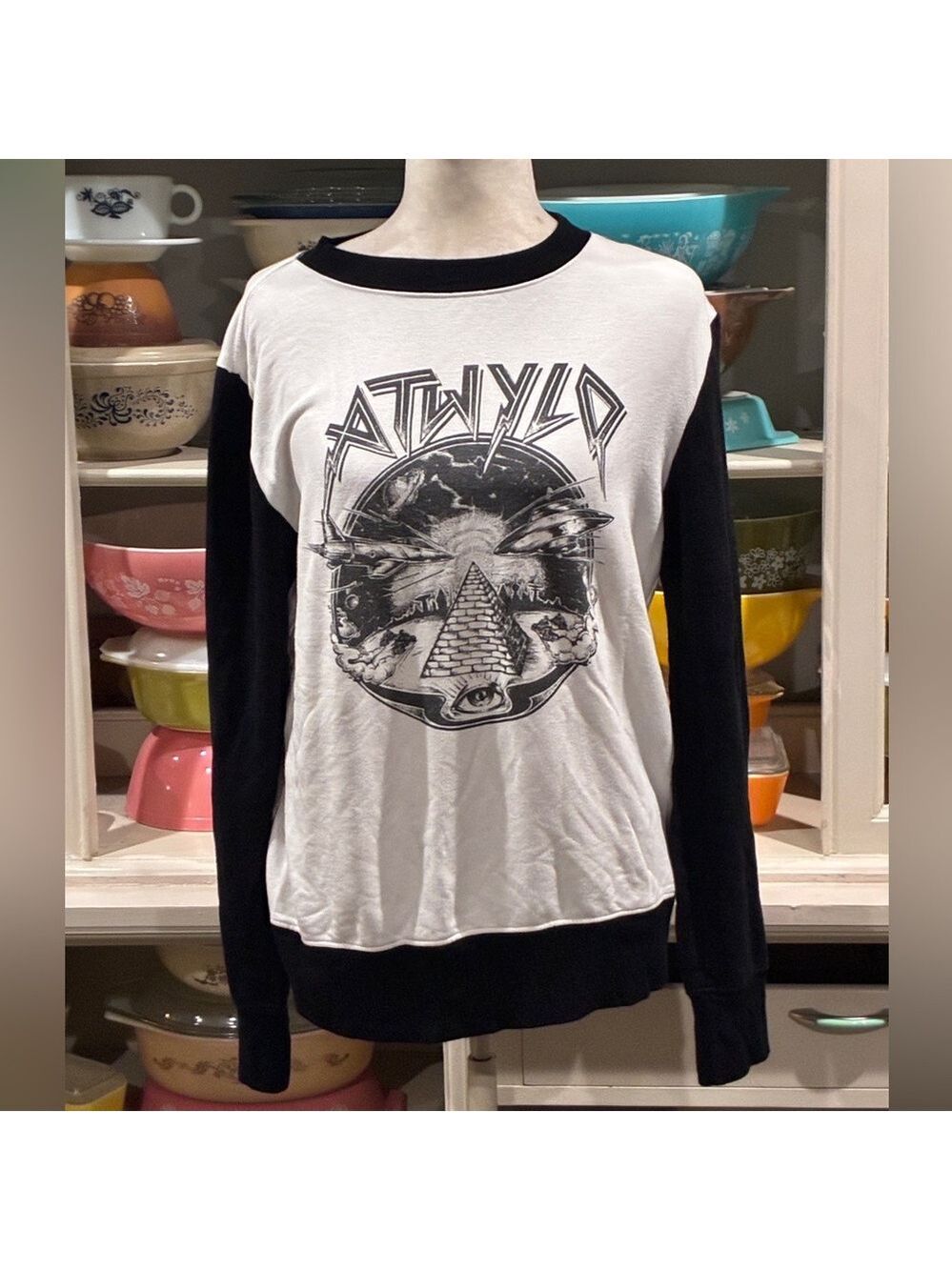 Atwyld Illuminati Out of This World Graphic Crewneck Sweatshirt - Size Large